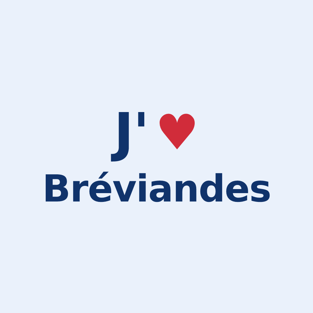 Sticker personnalisé Bréviandes — design J'aime Bréviandes