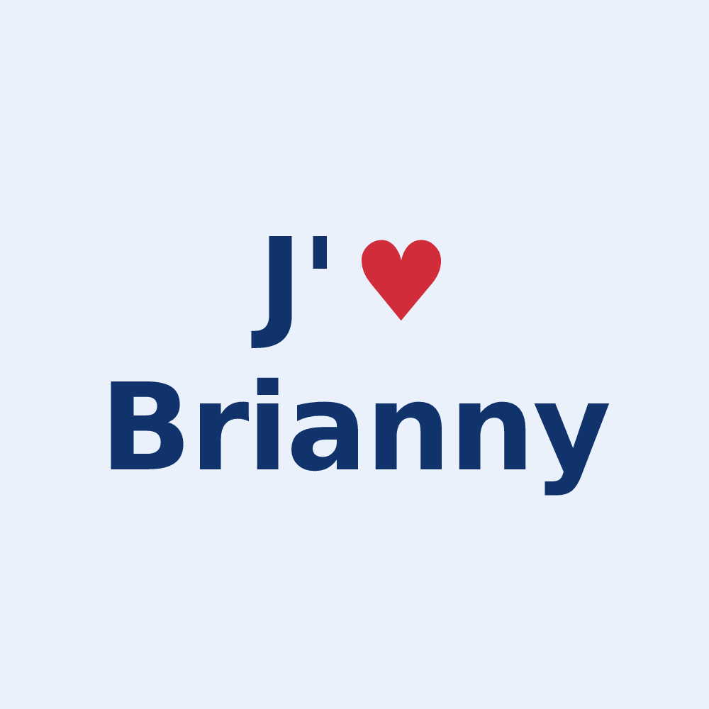Sticker personnalisé Brianny — design J'aime Brianny