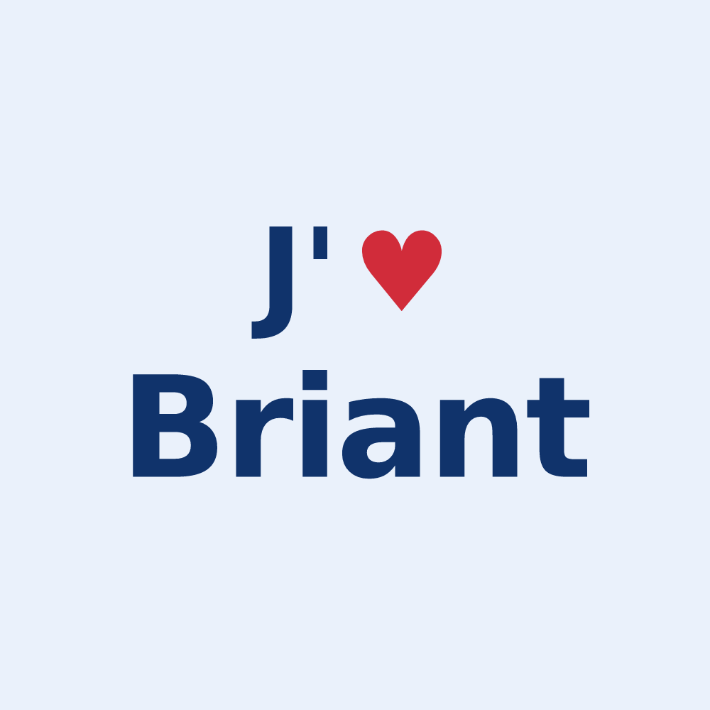 Sticker personnalisé Briant — design J'aime Briant