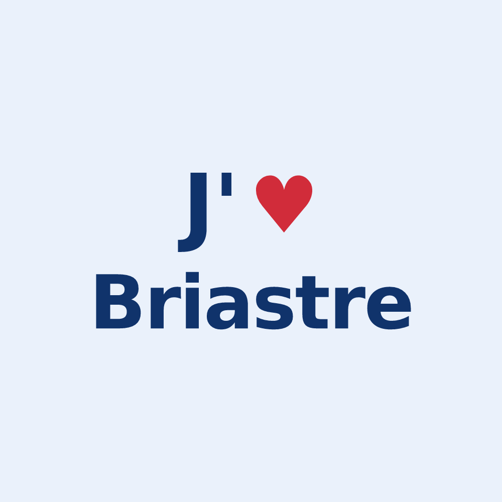 Sticker personnalisé Briastre — design J'aime Briastre