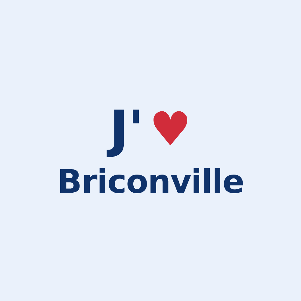 Sticker personnalisé Briconville — design J'aime Briconville