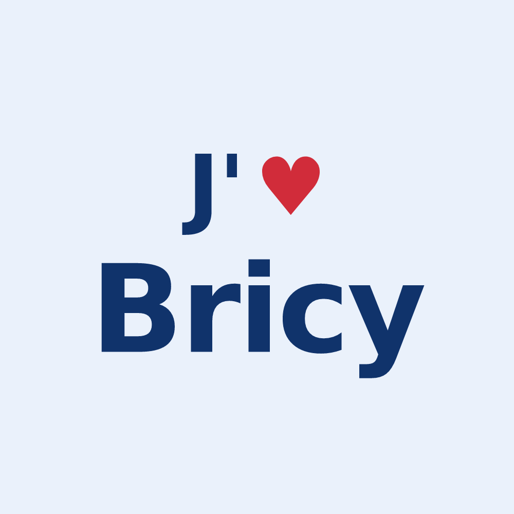 Sticker personnalisé Bricy — design J'aime Bricy