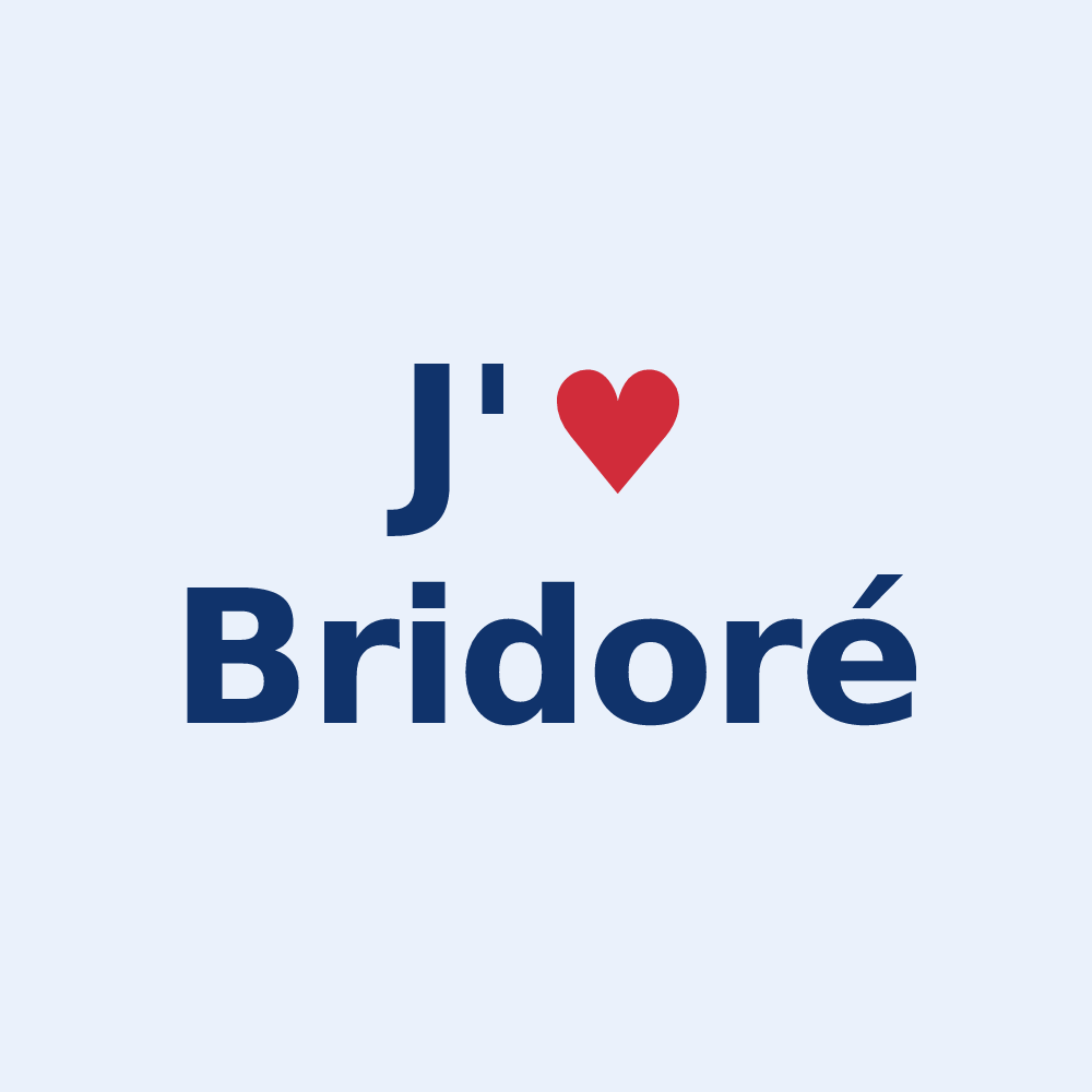 Sticker personnalisé Bridoré — design J'aime Bridoré