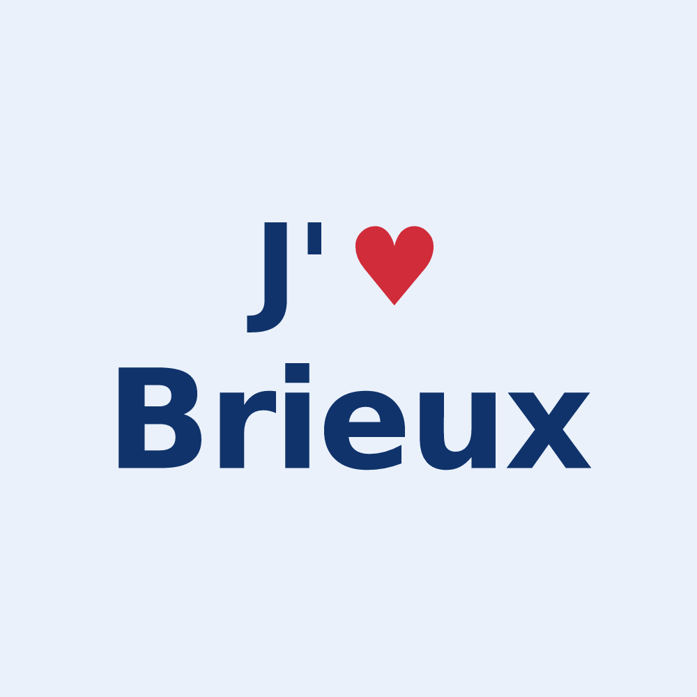 Sticker personnalisé Brieux — design « J'aime Brieux » imprimé sur le sticker