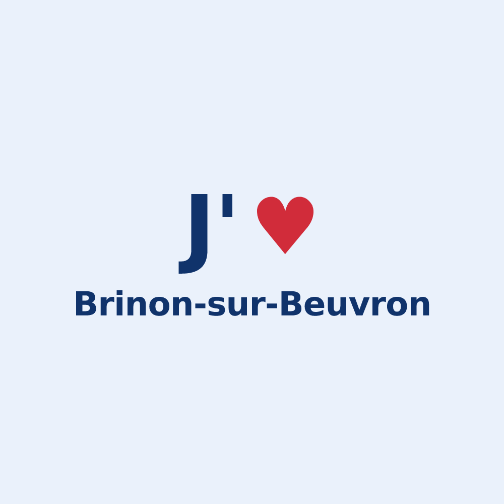 Sticker personnalisé Brinon-sur-Beuvron — design « J'aime Brinon-sur-Beuvron » imprimé sur le sticker