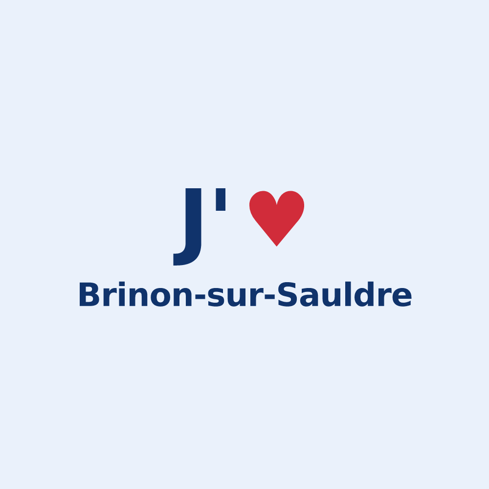 Sticker personnalisé Brinon-sur-Sauldre — design J'aime Brinon-sur-Sauldre
