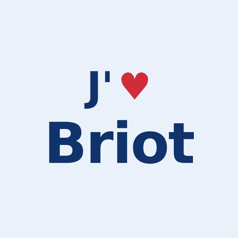 Sticker personnalisé Briot — design J'aime Briot