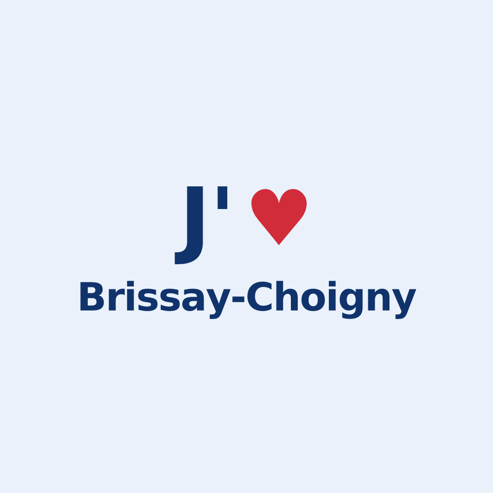 Sticker personnalisé Brissay-Choigny — design « J'aime Brissay-Choigny » imprimé sur le sticker