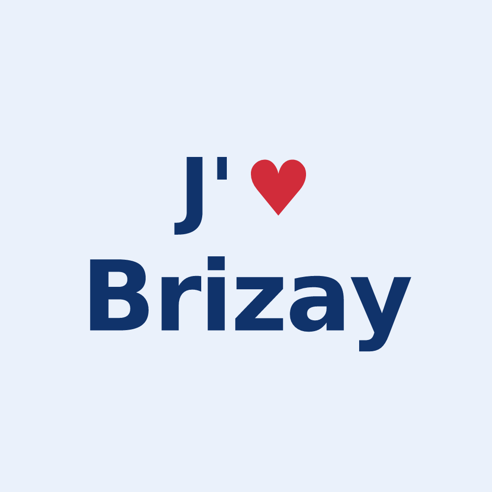 Sticker personnalisé Brizay — design J'aime Brizay