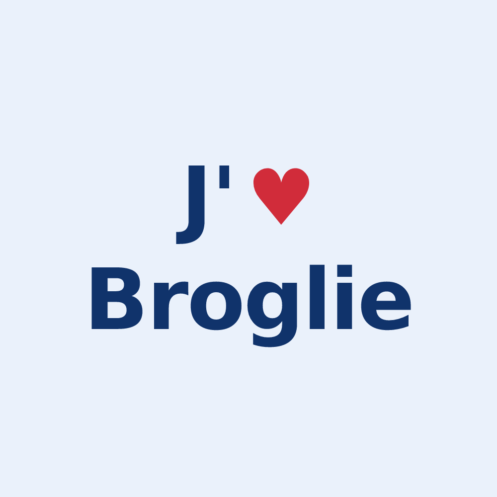 Sticker personnalisé Broglie — design J'aime Broglie