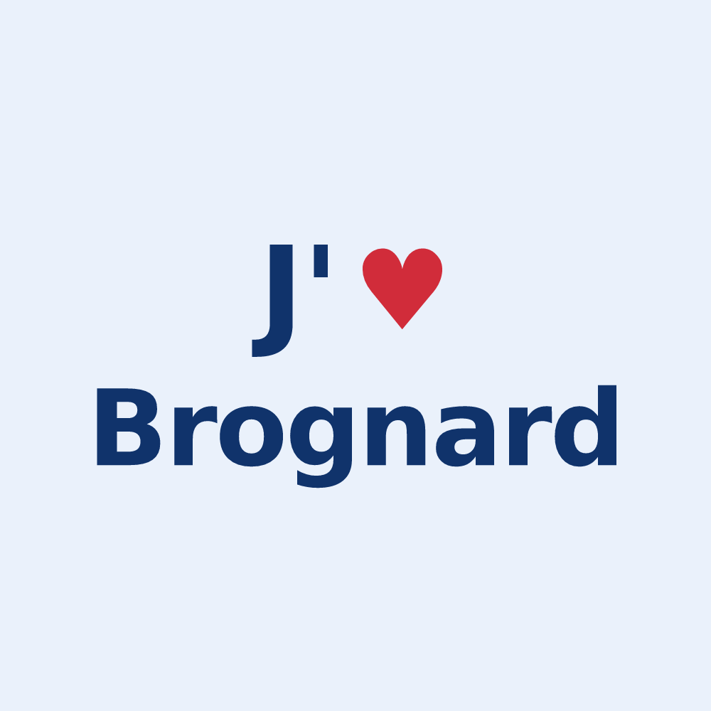 Sticker personnalisé Brognard — design J'aime Brognard