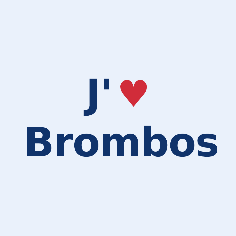 Sticker personnalisé Brombos — design J'aime Brombos