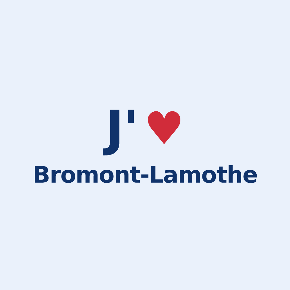 Sticker personnalisé Bromont-Lamothe — design J'aime Bromont-Lamothe