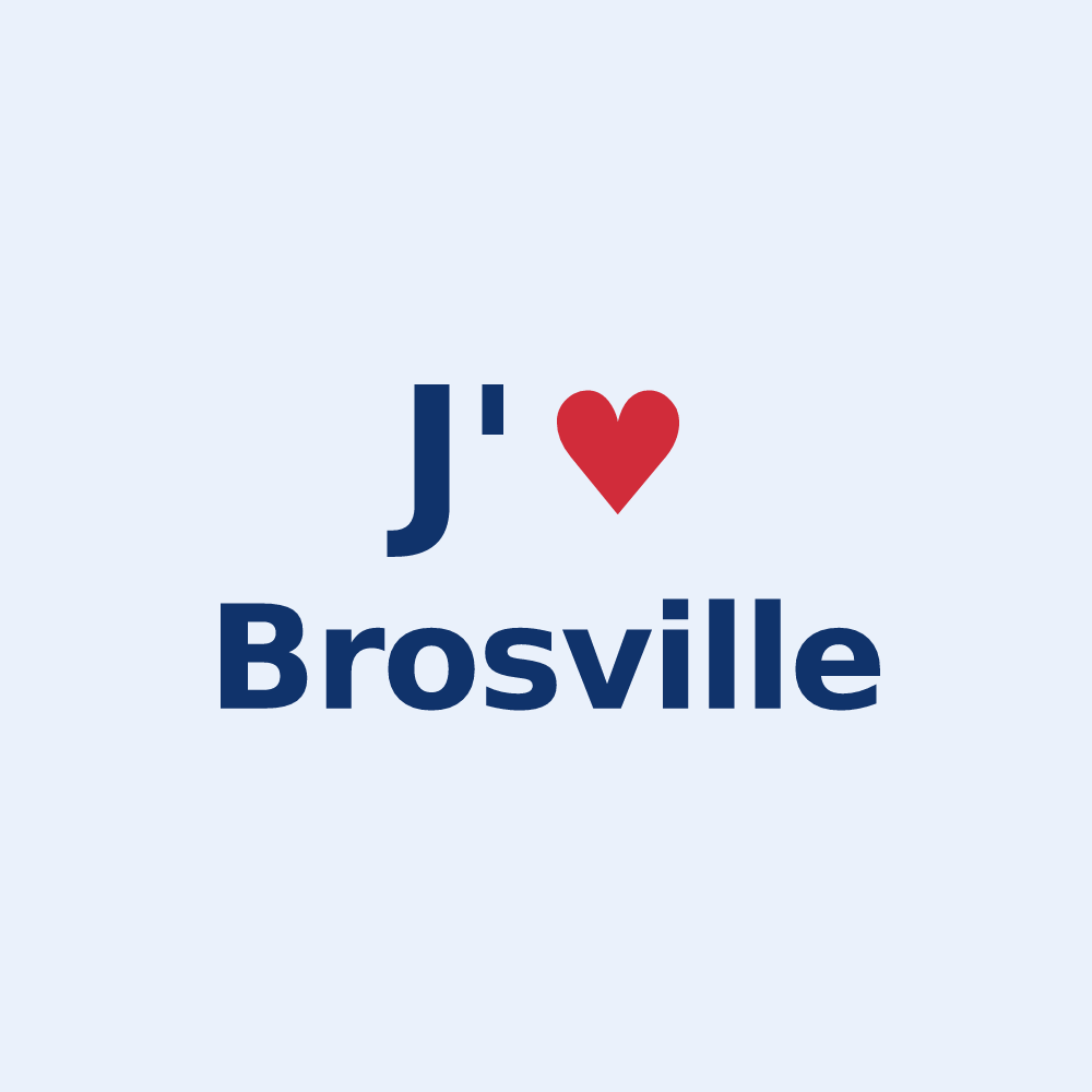 Sticker personnalisé Brosville — design J'aime Brosville