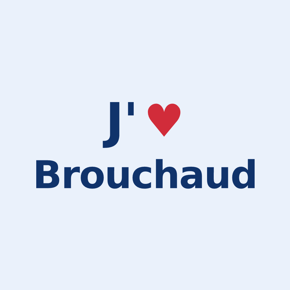 Sticker personnalisé Brouchaud — design J'aime Brouchaud