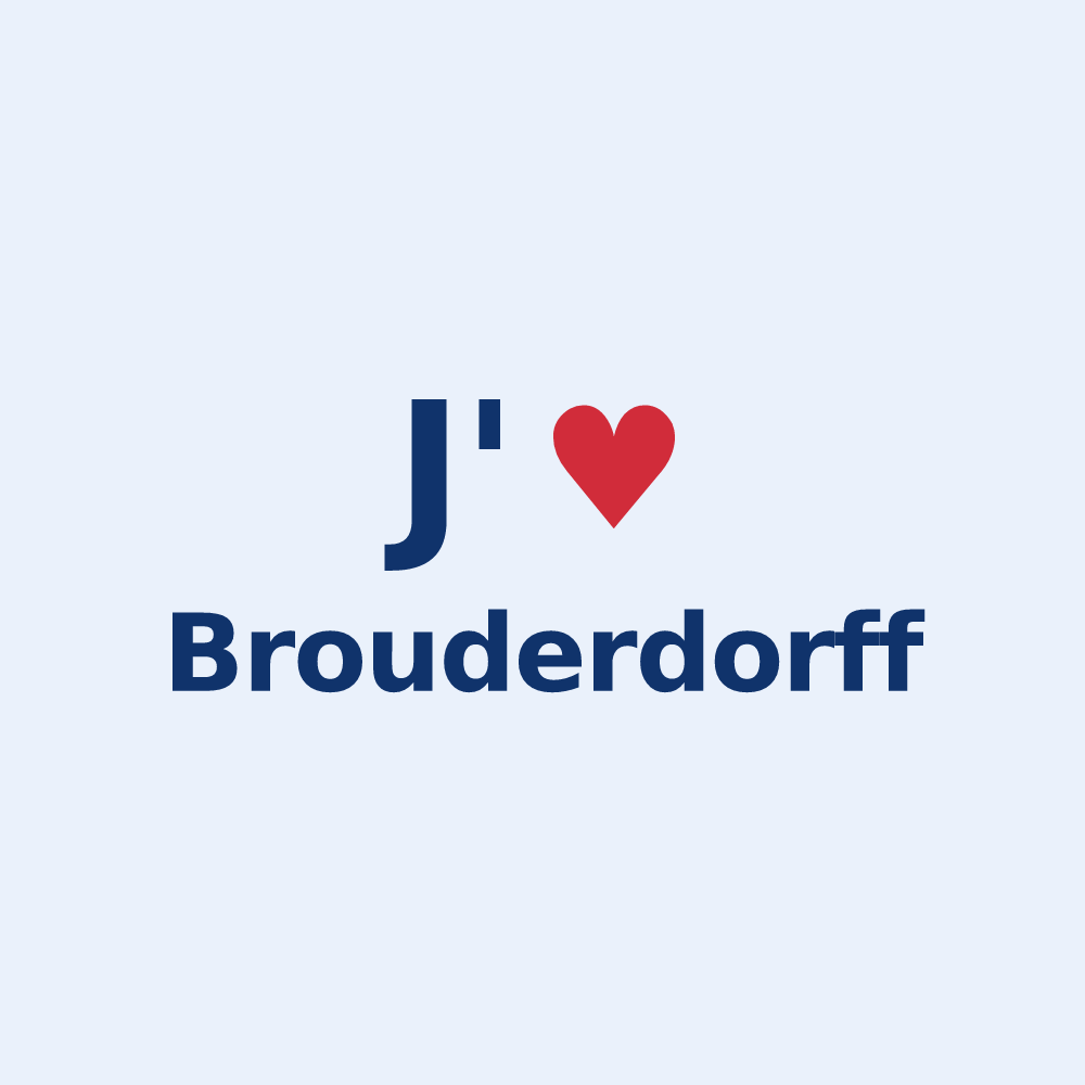 Sticker personnalisé Brouderdorff — design J'aime Brouderdorff