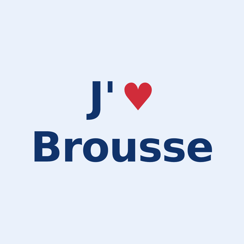 Sticker personnalisé Brousse — design J'aime Brousse