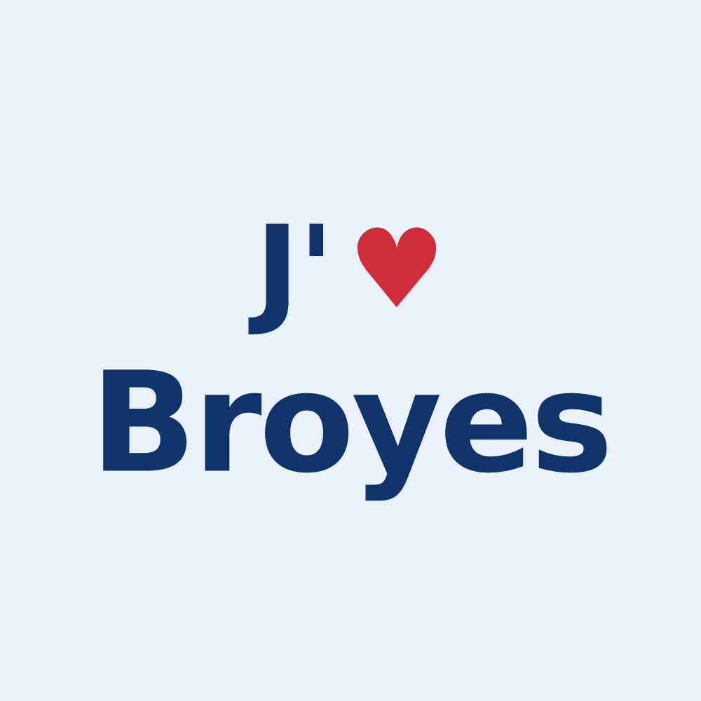 Sticker personnalisé Broyes — design J'aime Broyes