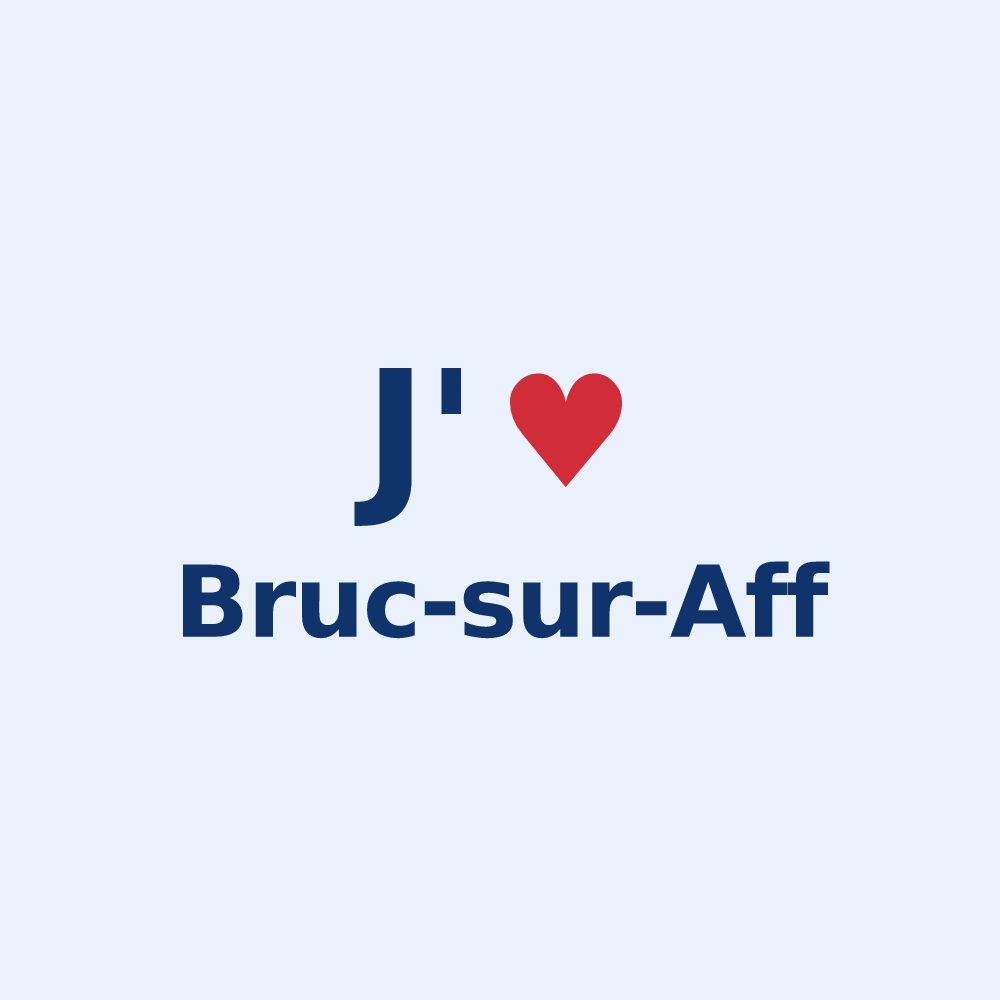 Sticker personnalisé Bruc-sur-Aff — design J'aime Bruc-sur-Aff