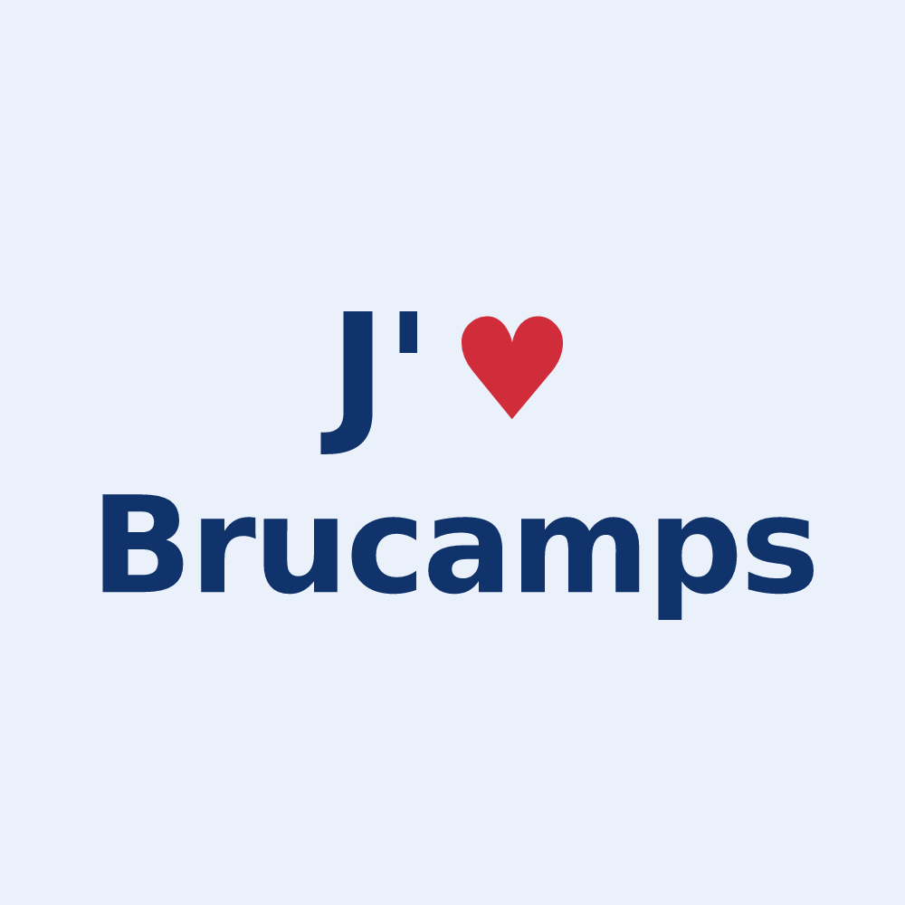 Sticker personnalisé Brucamps — design J'aime Brucamps
