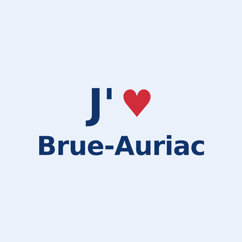 Sticker personnalisé Brue-Auriac — design J'aime Brue-Auriac