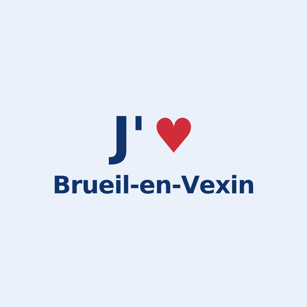 Sticker personnalisé Brueil-en-Vexin — design J'aime Brueil-en-Vexin