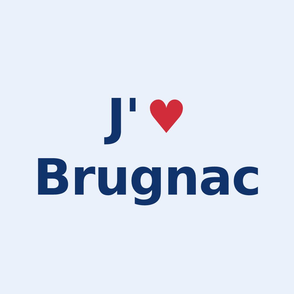 Sticker personnalisé Brugnac — design J'aime Brugnac