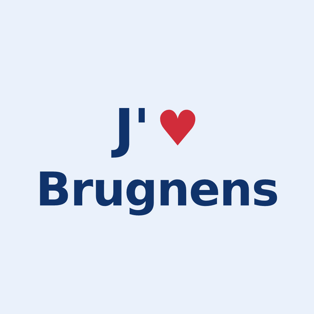 Sticker personnalisé Brugnens — design J'aime Brugnens