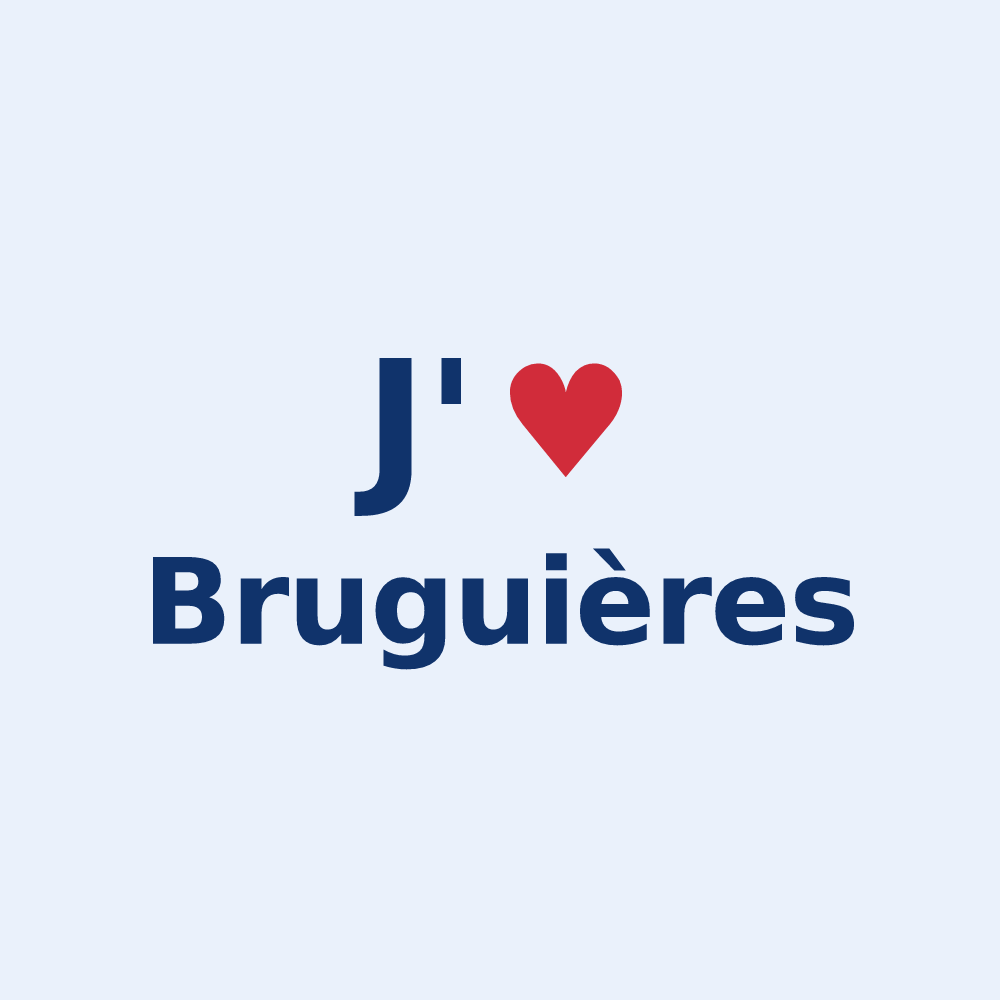 Sticker personnalisé Bruguières — design J'aime Bruguières