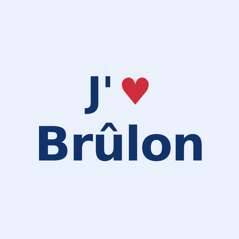 Sticker personnalisé Brûlon — design J'aime Brûlon