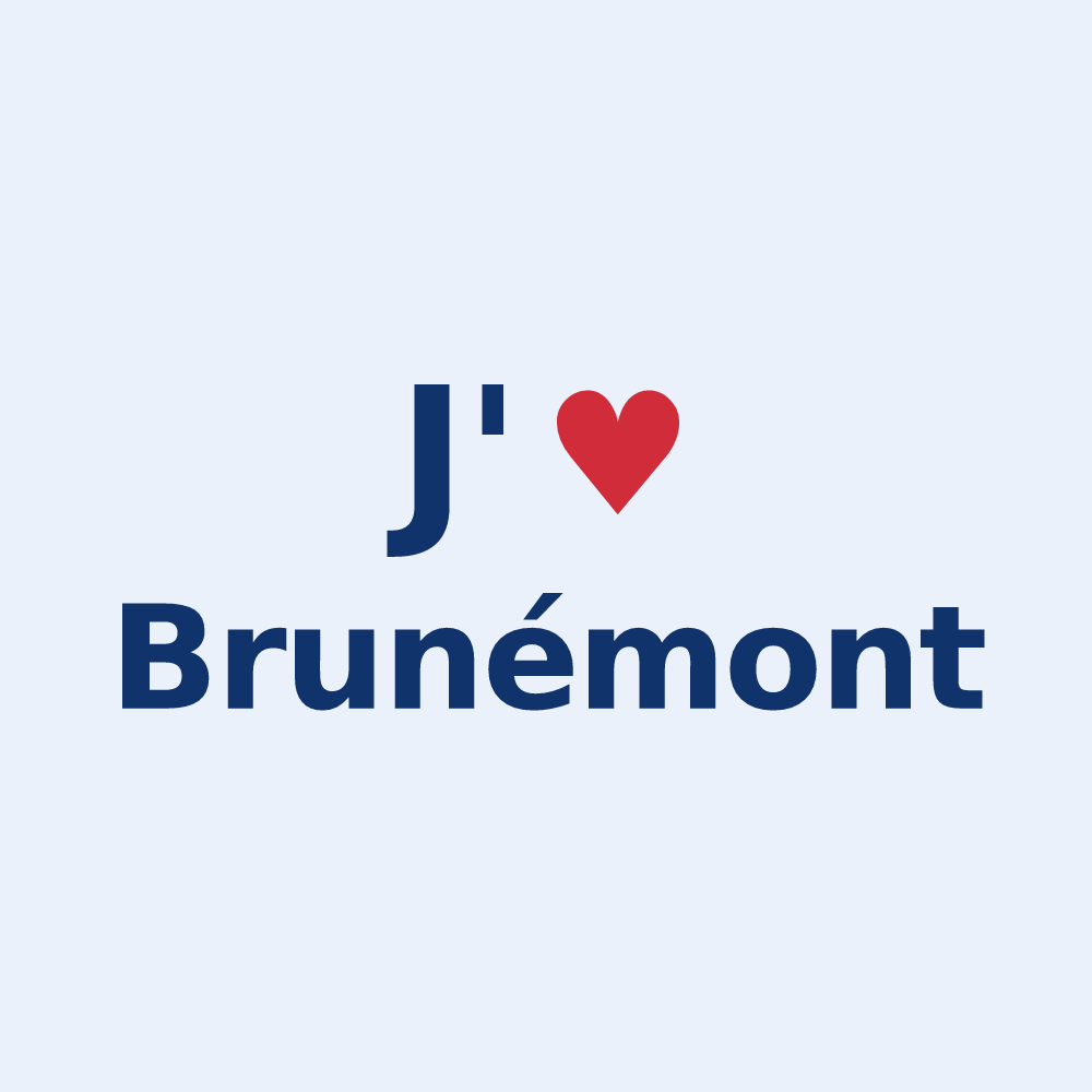 Sticker personnalisé Brunémont — design J'aime Brunémont