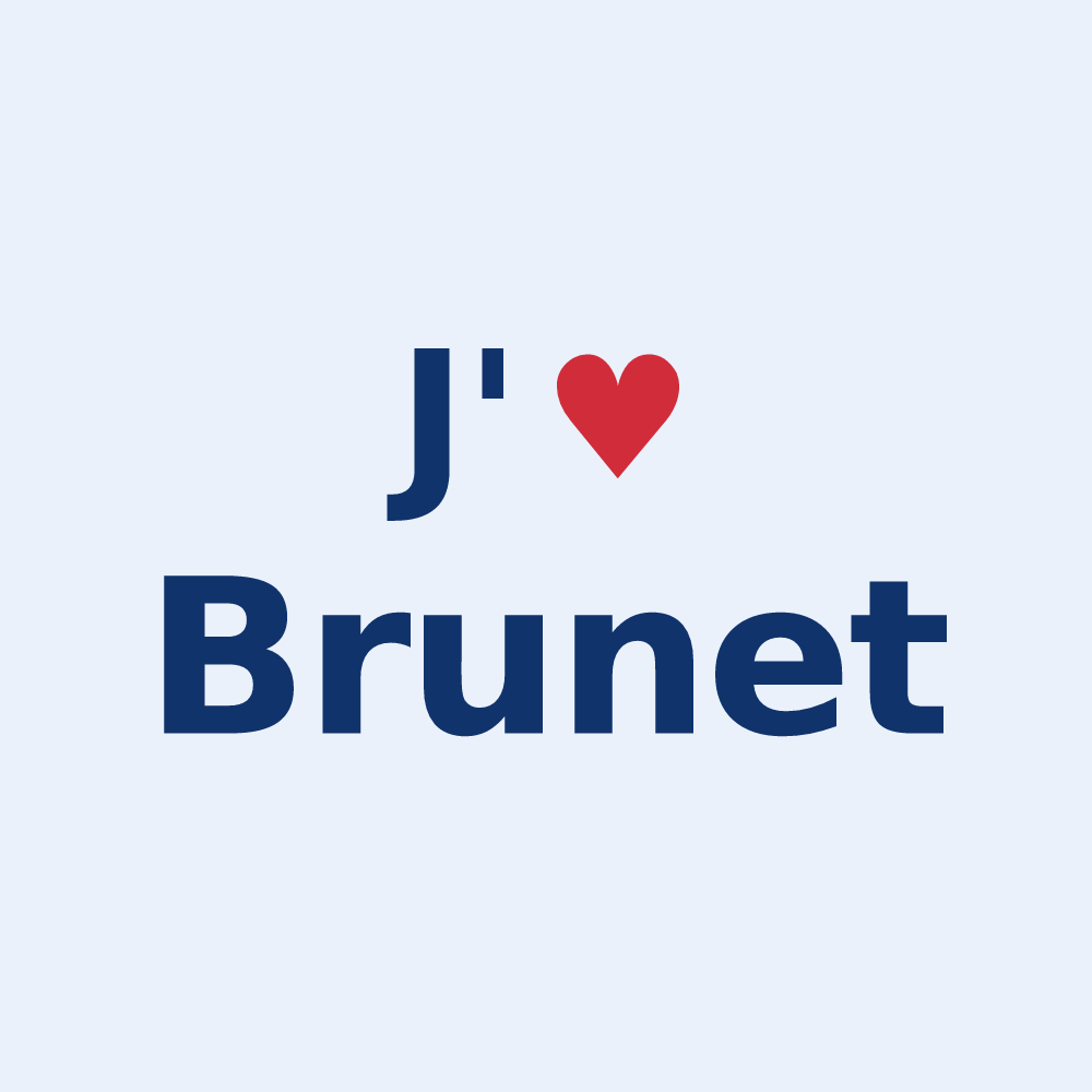 Sticker personnalisé Brunet — design J'aime Brunet