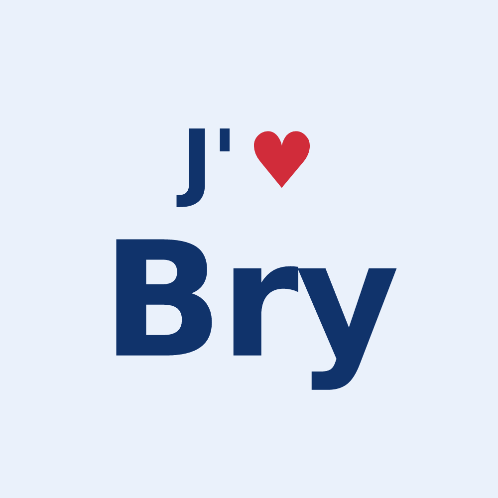 Sticker personnalisé Bry — design « J'aime Bry » imprimé sur le sticker