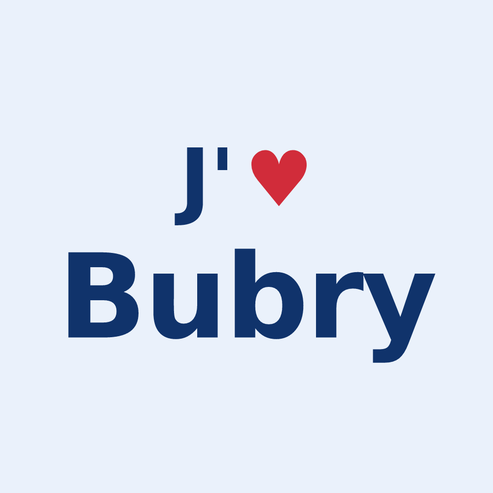 Sticker personnalisé Bubry — design J'aime Bubry