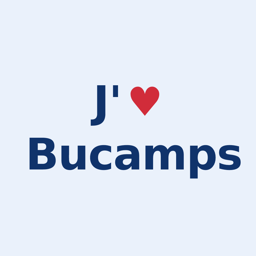 Sticker personnalisé Bucamps — design J'aime Bucamps