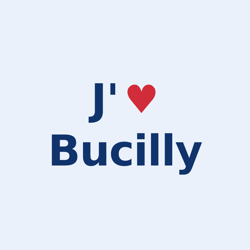 Sticker personnalisé Bucilly — design J'aime Bucilly