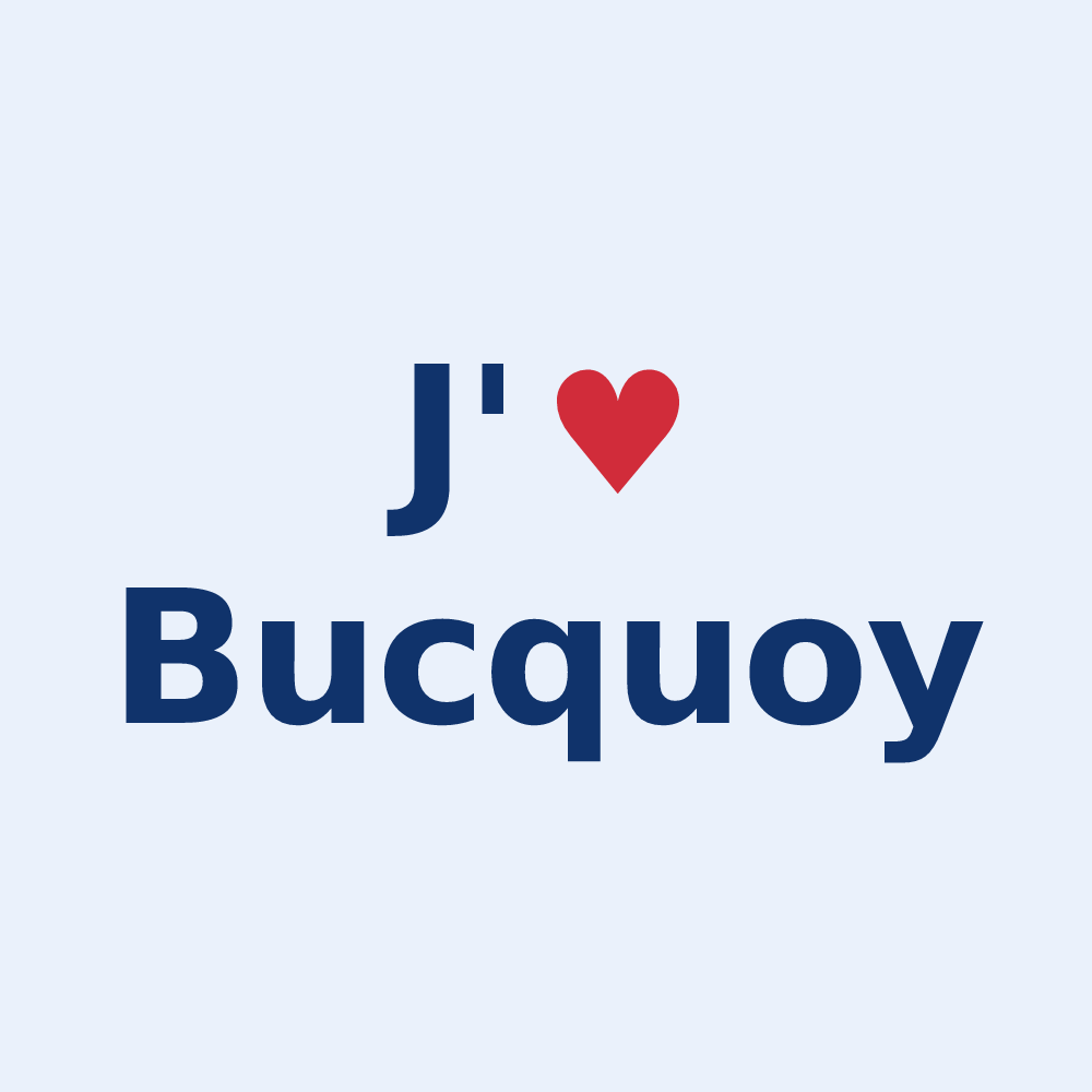 Sticker personnalisé Bucquoy — design J'aime Bucquoy