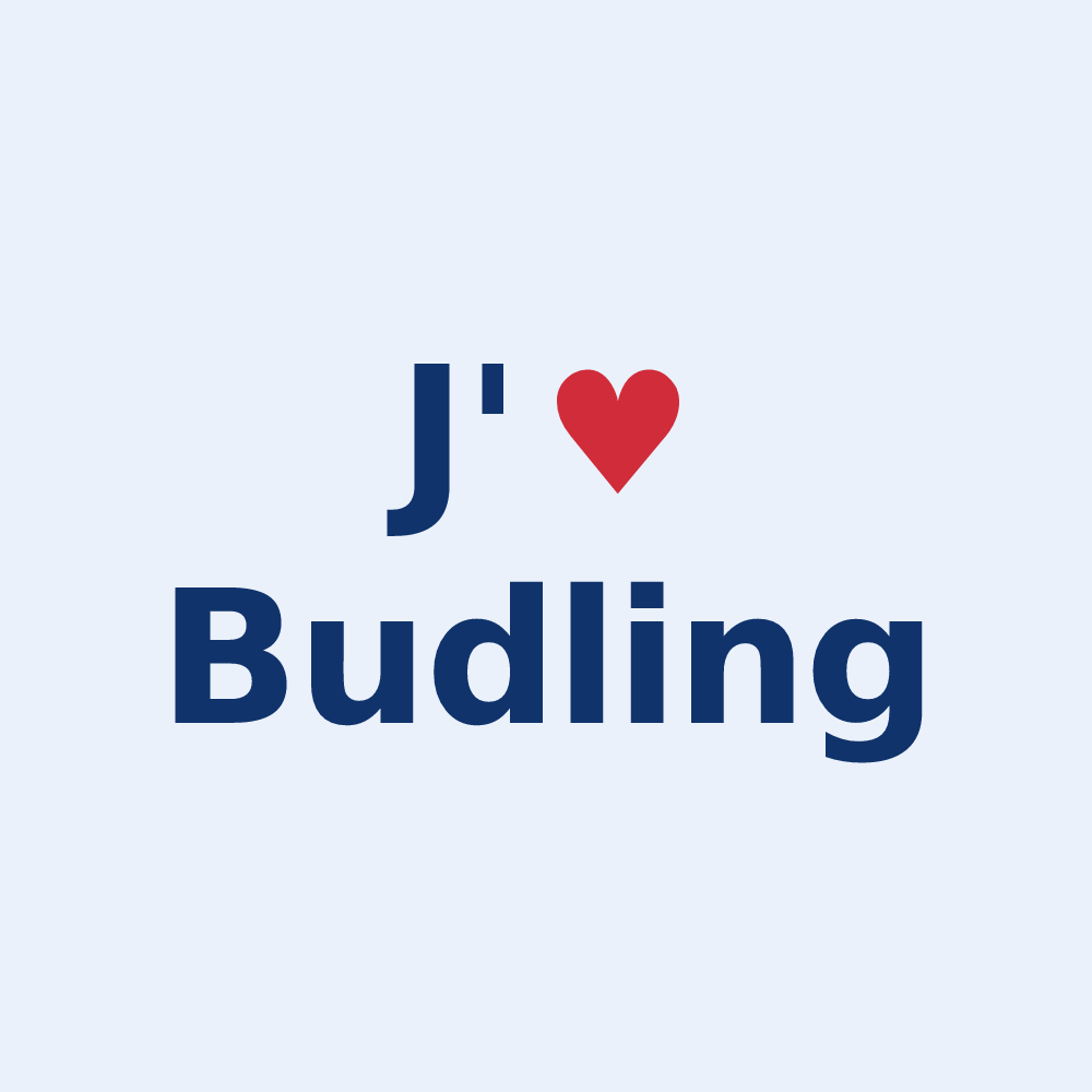 Sticker personnalisé Budling — design J'aime Budling