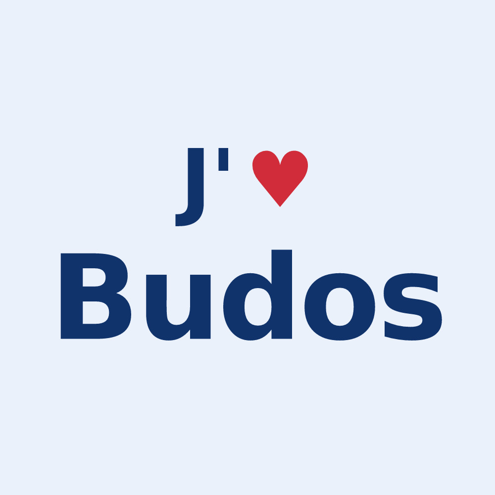 Sticker personnalisé Budos — design J'aime Budos