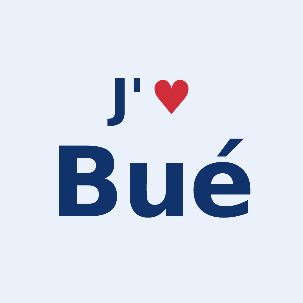 Sticker personnalisé Bué — design J'aime Bué