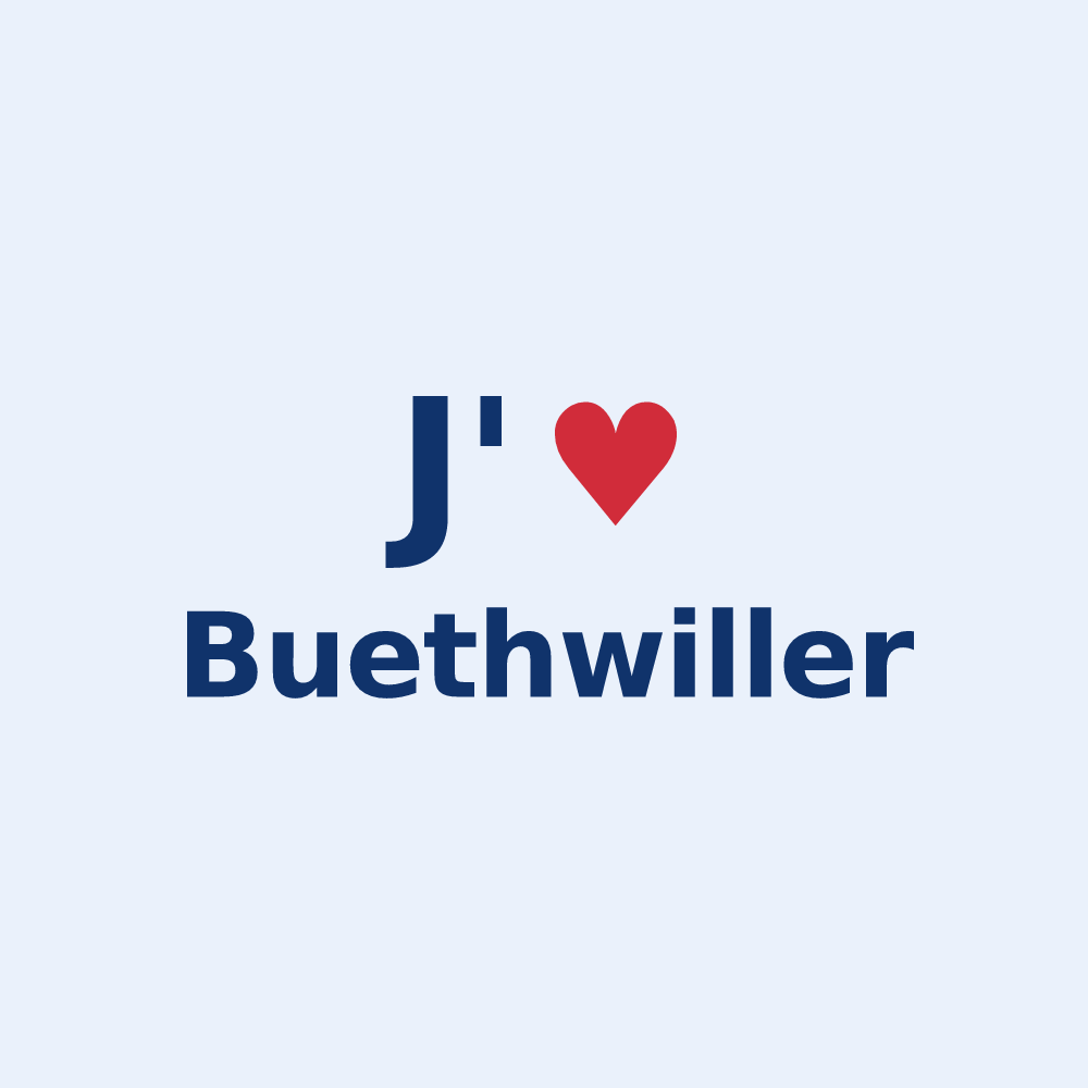 Sticker personnalisé Buethwiller — design J'aime Buethwiller