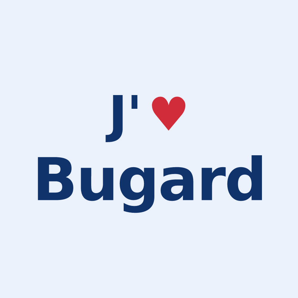 Sticker personnalisé Bugard — design J'aime Bugard