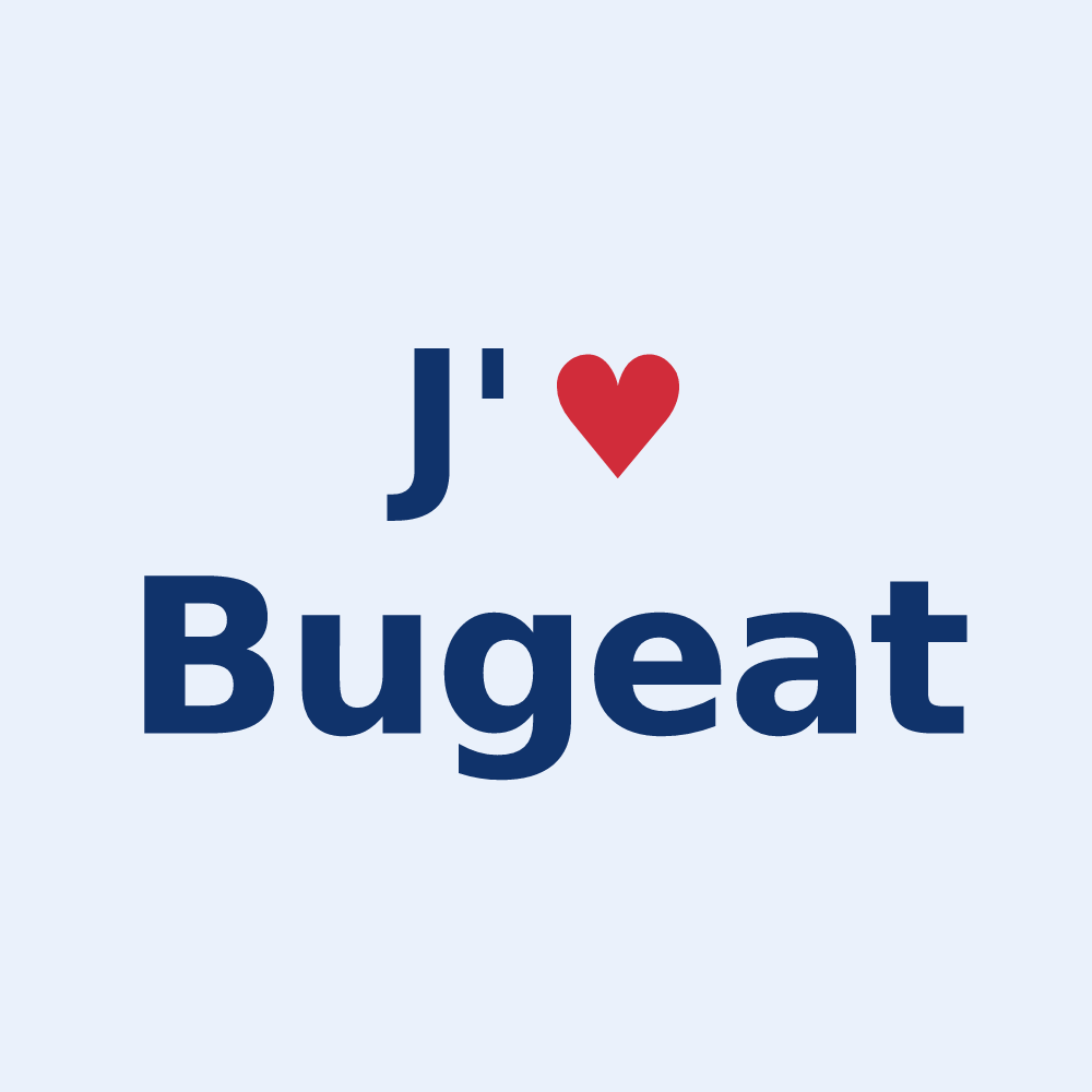 Sticker personnalisé Bugeat — design J'aime Bugeat