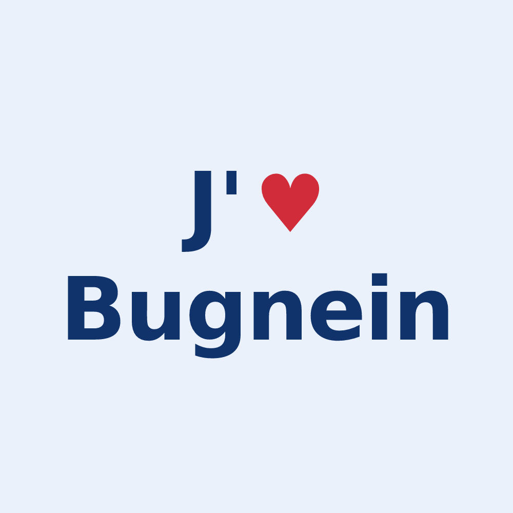 Sticker personnalisé Bugnein — design J'aime Bugnein