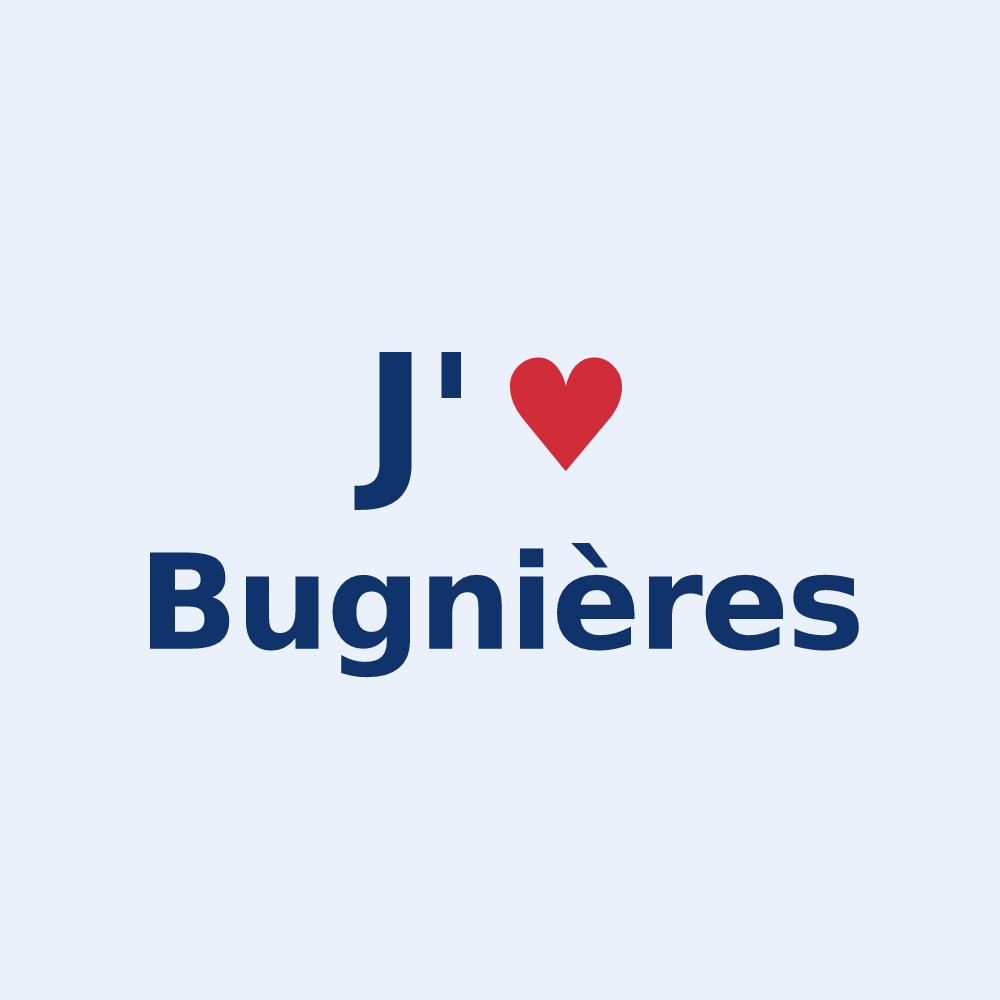 Sticker personnalisé Bugnières — design J'aime Bugnières