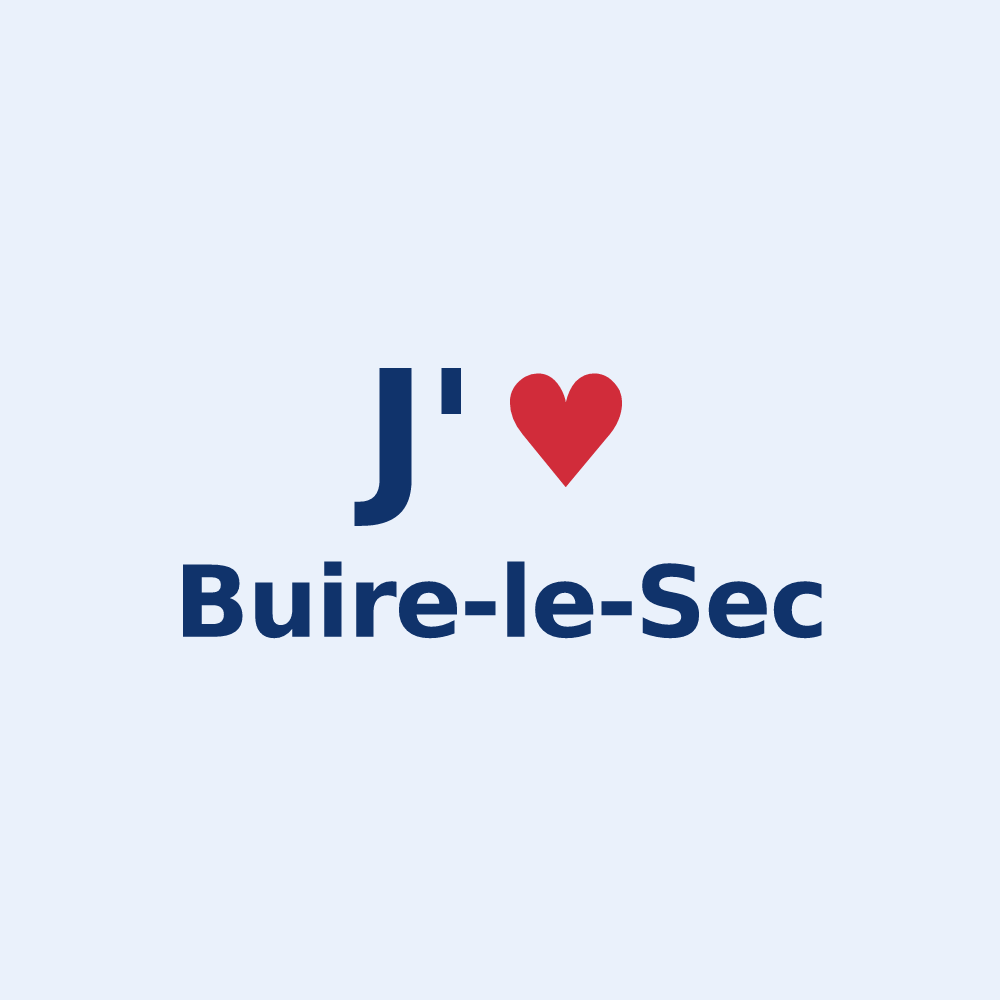 Sticker personnalisé Buire-le-Sec — design J'aime Buire-le-Sec