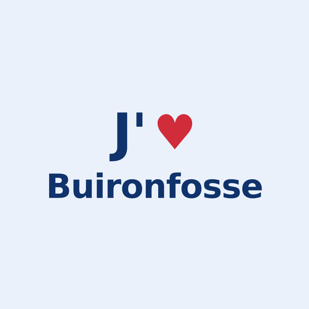 Sticker personnalisé Buironfosse — design J'aime Buironfosse