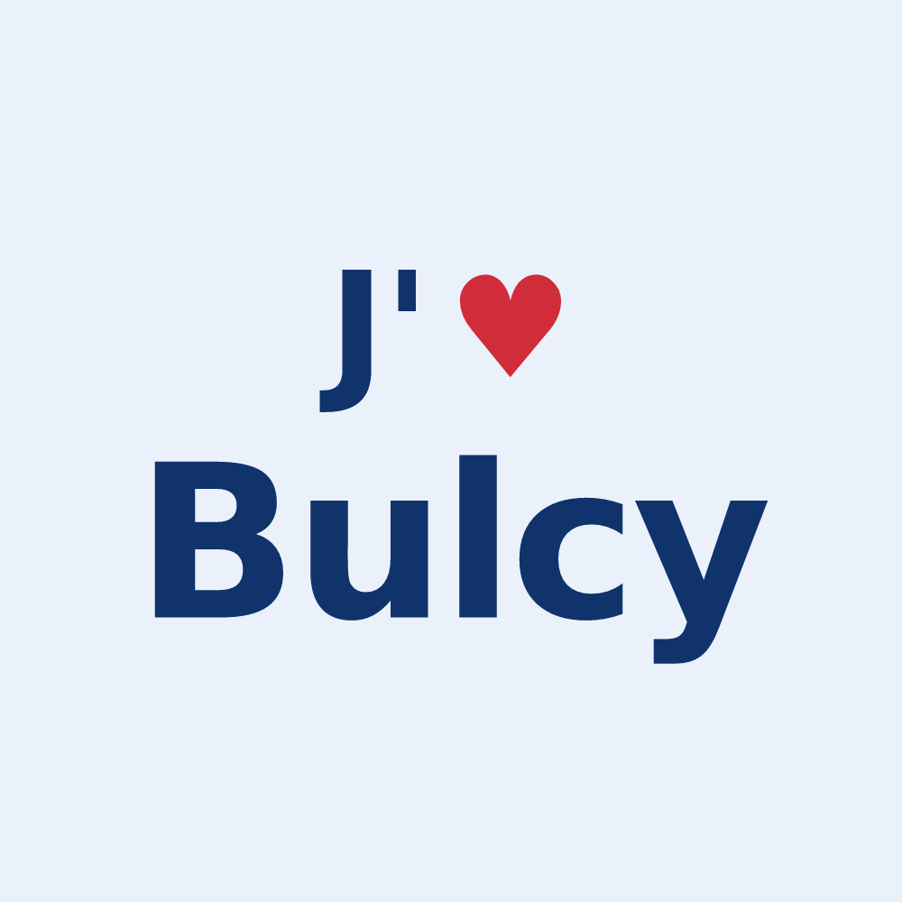 Sticker personnalisé Bulcy — design J'aime Bulcy
