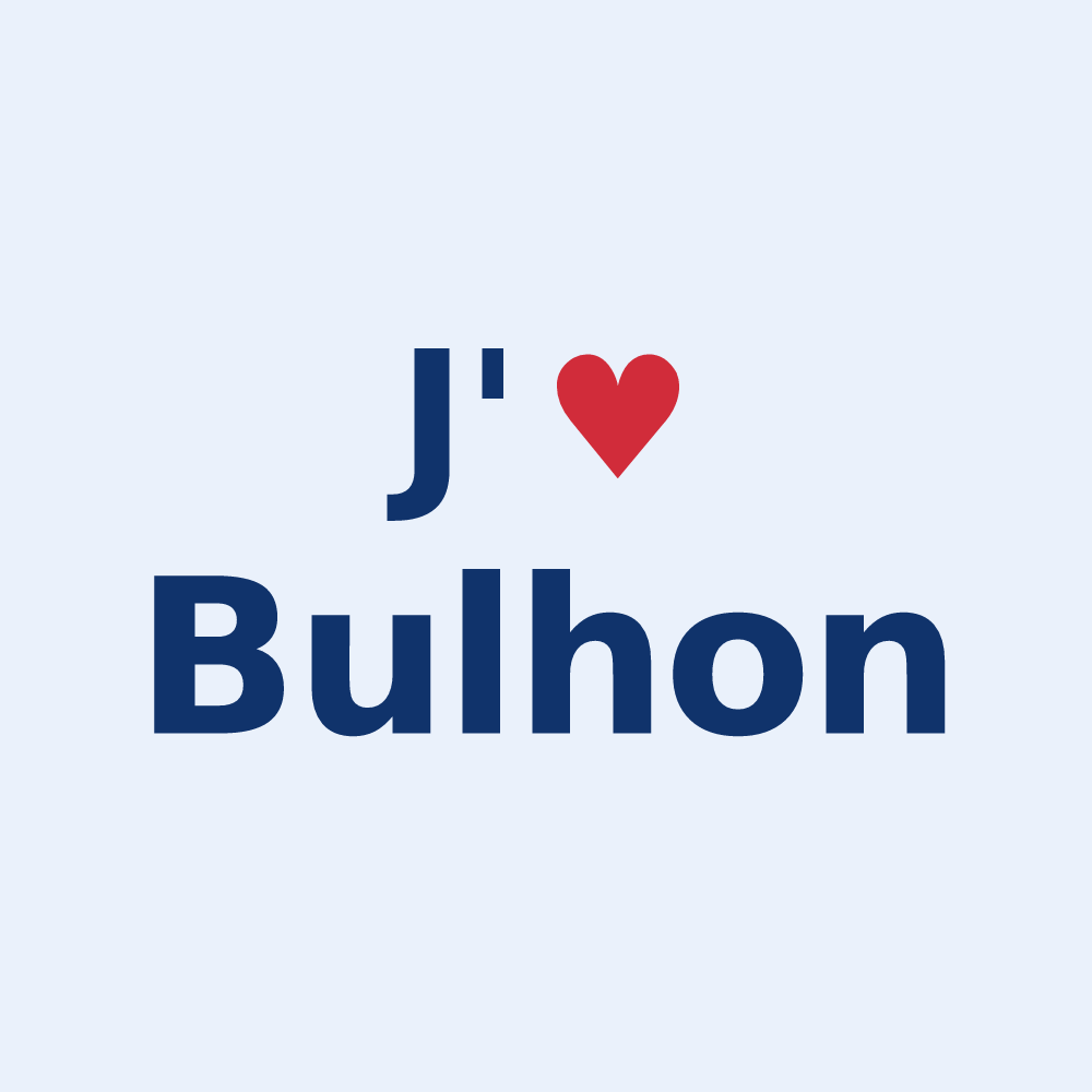 Sticker personnalisé Bulhon — design J'aime Bulhon