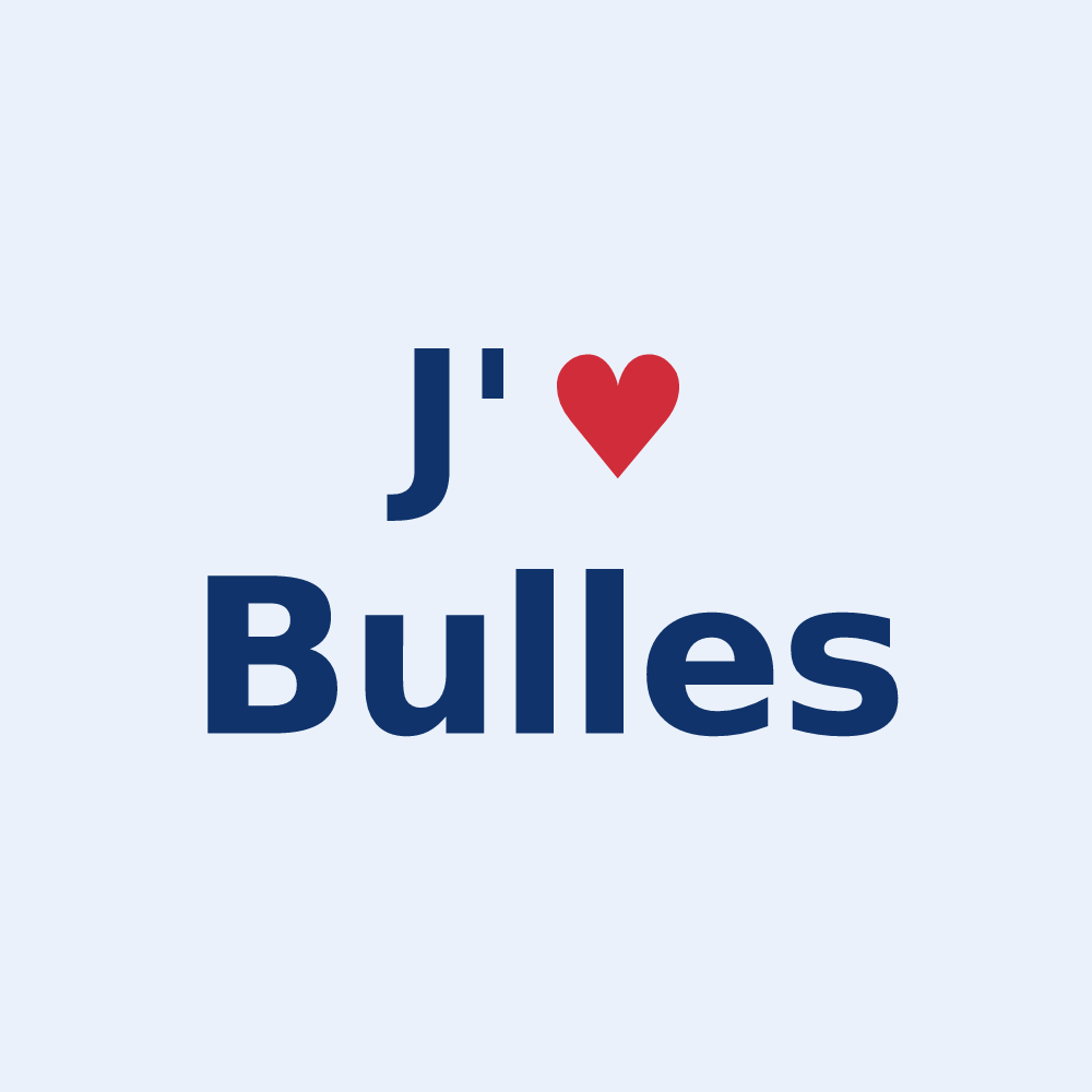 Sticker personnalisé Bulles — design « J'aime Bulles » imprimé sur le sticker